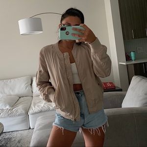 SOLD* Nude Tan Bomber Jacket